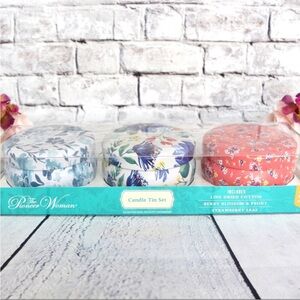 🌸 Pioneer Woman 3-Piece Tin Candle Set